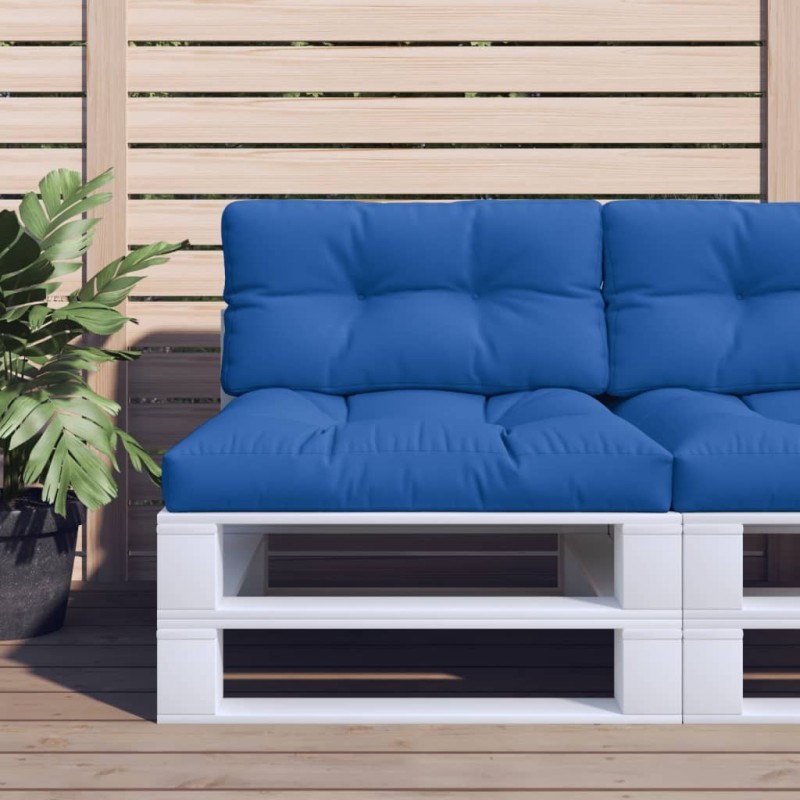 Coussin de palette bleu royal 80x40x12 cm tissu 