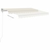 Auvent manuel rétractable avec LED 3,5x2,5 m Crème 