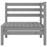 Salon de jardin 7 pcs Gris Bois de pin massif 