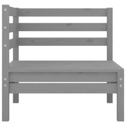 Salon de jardin 7 pcs Gris Bois de pin massif 