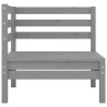 Salon de jardin 7 pcs Gris Bois de pin massif 