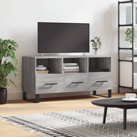Meuble TV sonoma gris 102x36x50 cm bois d'ingénierie 