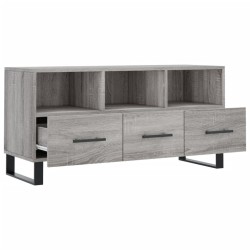 Meuble TV sonoma gris 102x36x50 cm bois d'ingénierie 