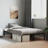 Cadre de lit métal sans matelas noir 120x200 cm 
