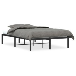 Cadre de lit métal sans matelas noir 120x200 cm 