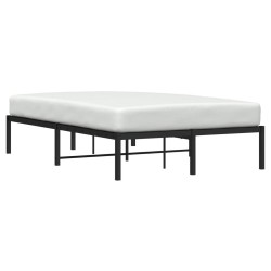 Cadre de lit métal sans matelas noir 120x200 cm 