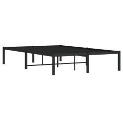 Cadre de lit métal sans matelas noir 120x200 cm 