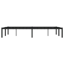 Cadre de lit métal sans matelas noir 120x200 cm 