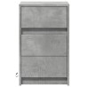 Armoire de chevet et lumières LED gris béton bois d'ingénierie 