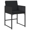 Ensemble à manger de jardin coussins 7pcs Noir Résine tressée 