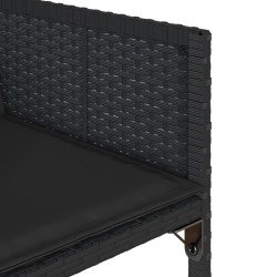 Ensemble à manger de jardin coussins 7pcs Noir Résine tressée 