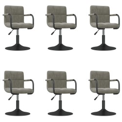 Chaises pivotantes à manger lot de 6 gris clair velours 