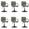 Chaises pivotantes à manger lot de 6 gris clair velours 