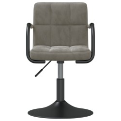 Chaises pivotantes à manger lot de 6 gris clair velours 