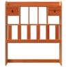 Tête de lit avec rangement cire marron 90 cm bois massif de pin 