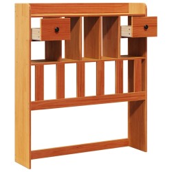 Tête de lit avec rangement cire marron 90 cm bois massif de pin 