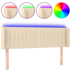 Tête de lit à LED Crème 147x16x78/88 cm Tissu 