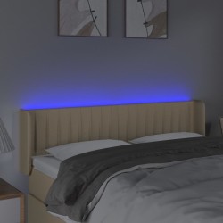 Tête de lit à LED Crème 147x16x78/88 cm Tissu 