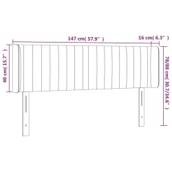 Tête de lit à LED Crème 147x16x78/88 cm Tissu 