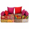 Pouf modulaire à 2 places Patchwork Tissu 