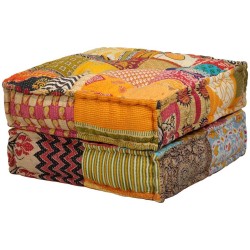 Pouf modulaire à 2 places Patchwork Tissu 