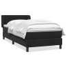 Sommier à lattes de lit avec matelas noir 100x210 cm velours 