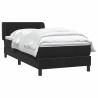 Sommier à lattes de lit avec matelas noir 100x210 cm velours 