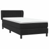 Sommier à lattes de lit avec matelas noir 100x210 cm velours 