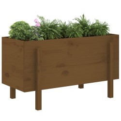 Lit surélevé de jardin brun miel 101x50x57cm bois de pin massif 