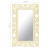 Miroir sculpté à la main Blanc 80x50 cm Bois de manguier massif 