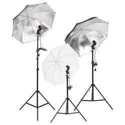 Kit d'éclairage de studio avec trépieds et parapluies  