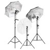 Kit d'éclairage de studio avec trépieds et parapluies  