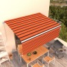 Auvent manuel rétractable avec store 4x3 m Orange et marron 