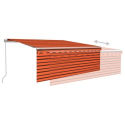 Auvent manuel rétractable avec store 4x3 m Orange et marron 