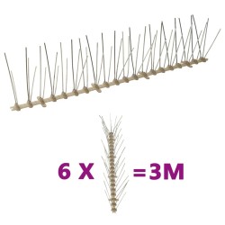Ensemble de 6 pointes à 5 rangées contre oiseaux Plastique 3 m 