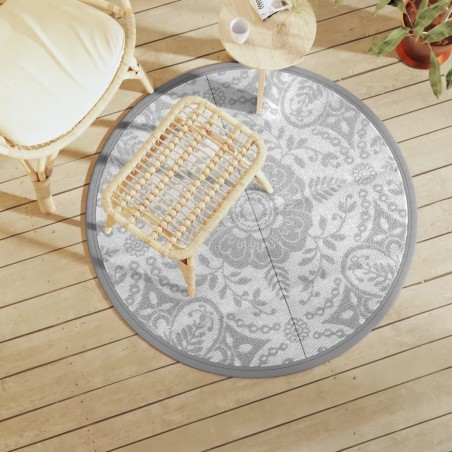Tapis d'extérieur ARAKIL gris clair Ø120 cm PP 