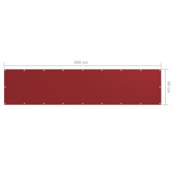 Écran de balcon Rouge 90x400 cm Tissu Oxford 