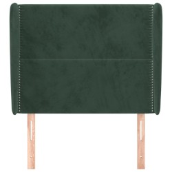 Tête de lit avec oreilles Vert foncé 103x23x118/128 cm Velours 