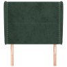 Tête de lit avec oreilles Vert foncé 103x23x118/128 cm Velours 
