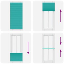 Store plissé vert pétrole 90x200 cm largeur du tissu 89,4 cm 