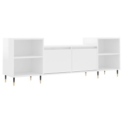 Meuble TV Blanc brillant 160x35x55 cm Bois d'ingénierie 