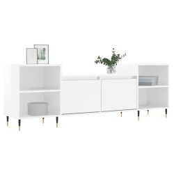 Meuble TV Blanc brillant 160x35x55 cm Bois d'ingénierie 