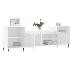 Meuble TV Blanc brillant 160x35x55 cm Bois d'ingénierie 