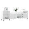 Meuble TV Blanc brillant 160x35x55 cm Bois d'ingénierie 