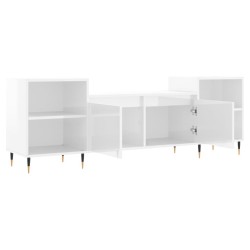 Meuble TV Blanc brillant 160x35x55 cm Bois d'ingénierie 