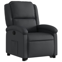 Fauteuil inclinable noir cuir véritable 
