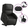 Fauteuil inclinable noir cuir véritable 