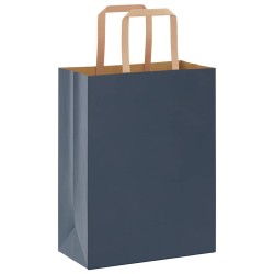 Sacs en papier 50 pcs avec poignées bleu 21x11x28 cm 