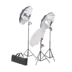 Ensemble d'éclairage de studio: Trépieds et parapluies 24 watts   