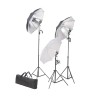Ensemble d'éclairage de studio: Trépieds et parapluies 24 watts   